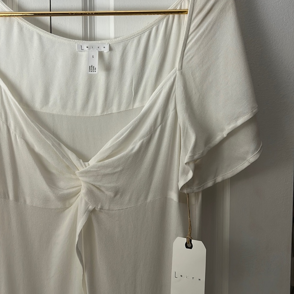 Leith White Long Shirt Dress